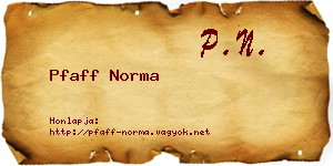 Pfaff Norma névjegykártya